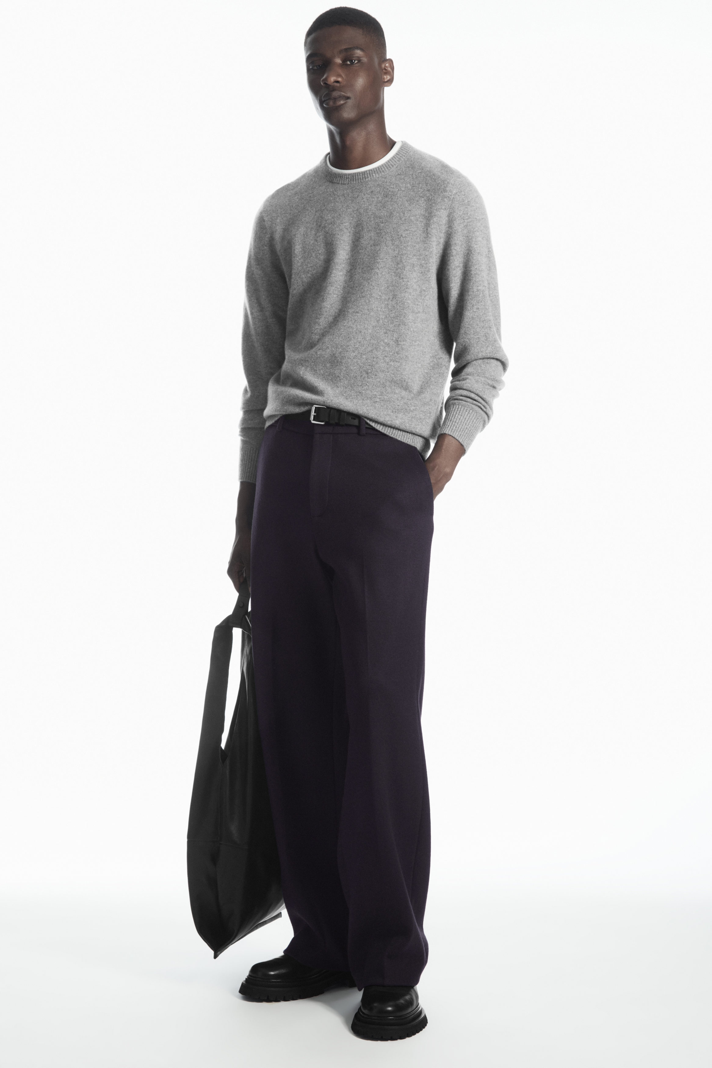 Natori Cashmere Blend Rib Knit Sweater Tights Medium Gray Heather  Medium/Large