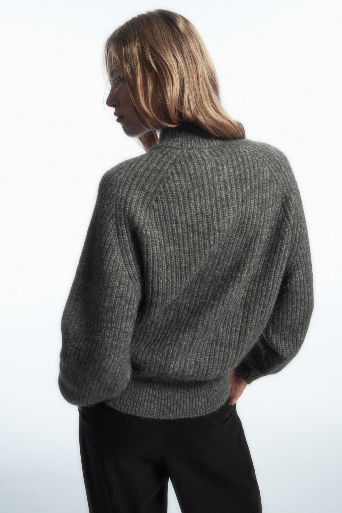 ALPACA-BLEND ZIP-UP CARDIGAN