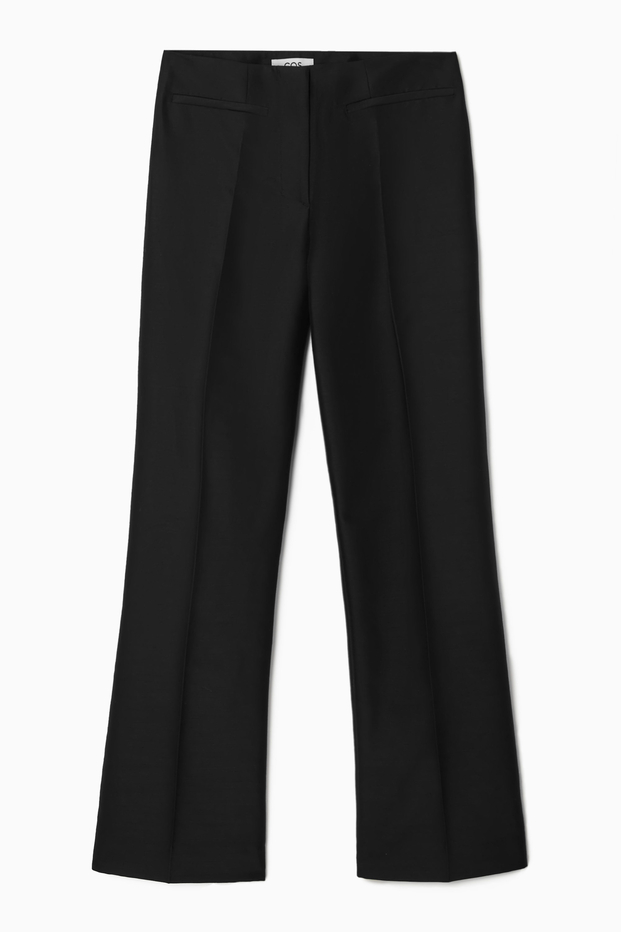 Authentique coswomens opening sales - COS Hot Sell HIGH-WAISTED TAPERED  TWILL TROUSERS